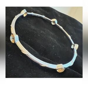 ariva fine jewelry sterling Silver citrine Bangle Bracelet 2.75 diameter RARE